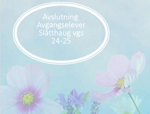 Plakat med invitasjon til avslutning for vg3/4-elevar